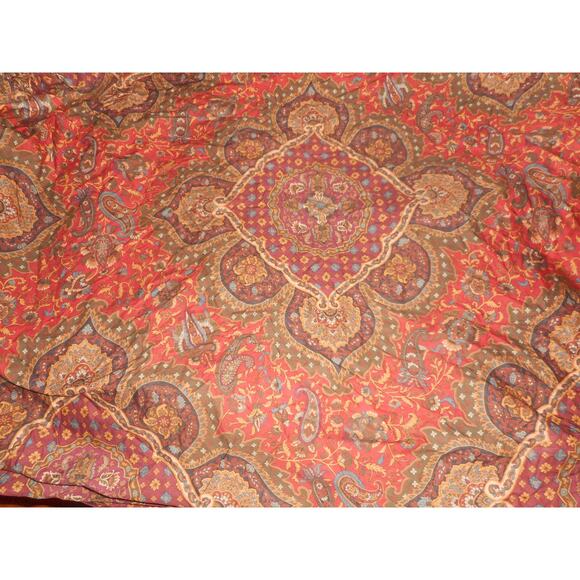 Ralph Lauren Equestrian Paisley Red Twin Fitted Sheet 200 thread Count - Picture 3 of 4